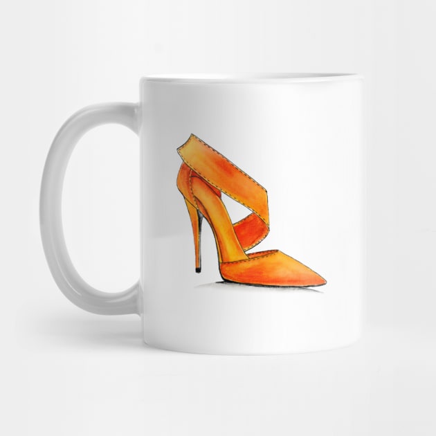 Orange High Heels by Svetlana Pelin